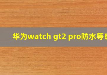 华为watch gt2 pro防水等级